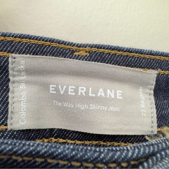 Everlane The Way High Skinny Jean Organic Cotton Dark Wash Pockets Button Zip 27 - Picture 8 of 10
